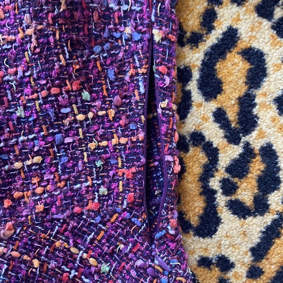 Zara multicolor raw hem tweed keyhole back peplum size M - Picture 11 of 16